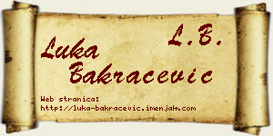 Luka Bakračević vizit kartica